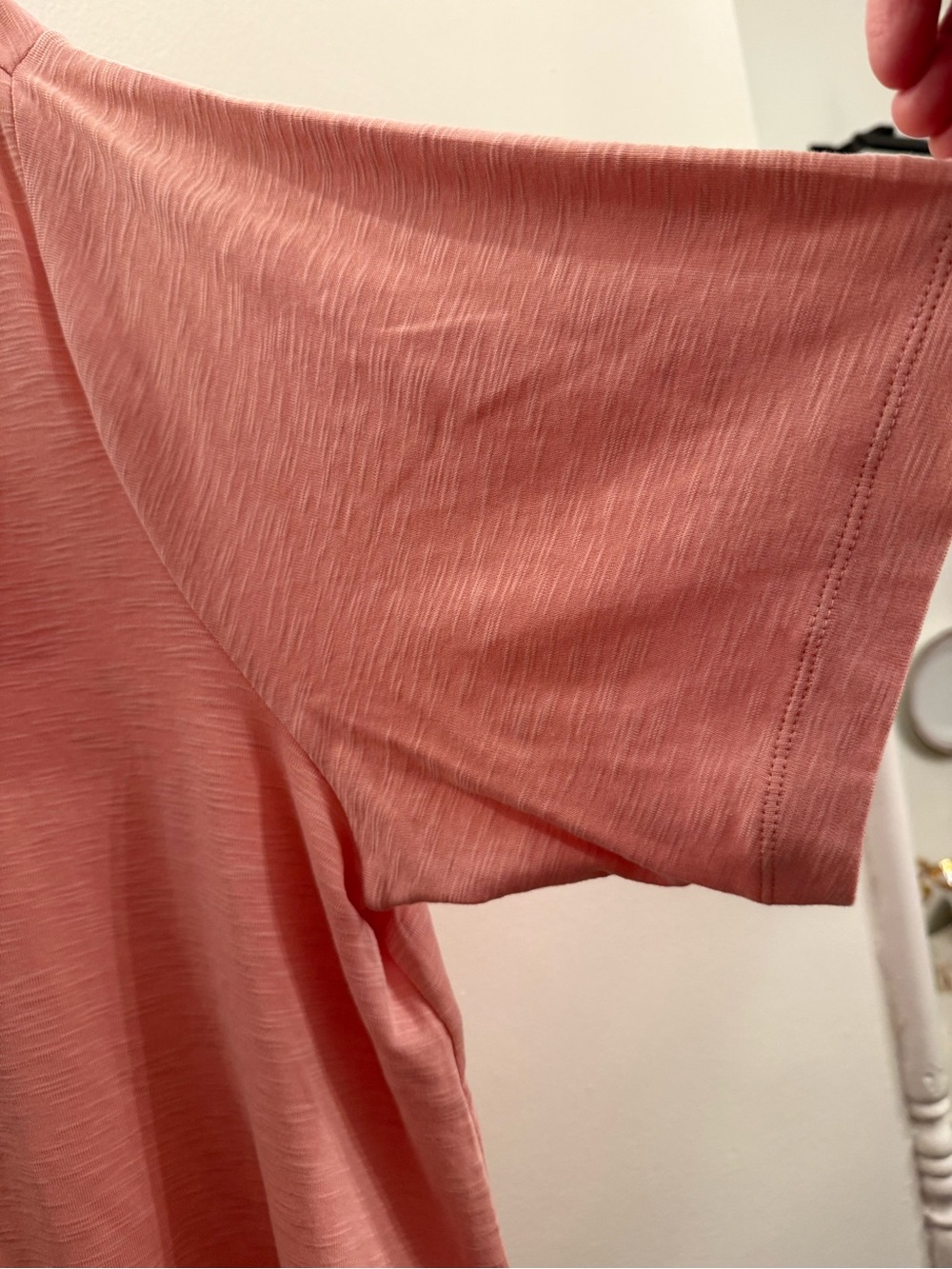 J. Jill Pima-Slub Elbow-Sleeve Tee in Salmon Pink - 100% Pima Cotton - Size 3X - Picture 7 of 7